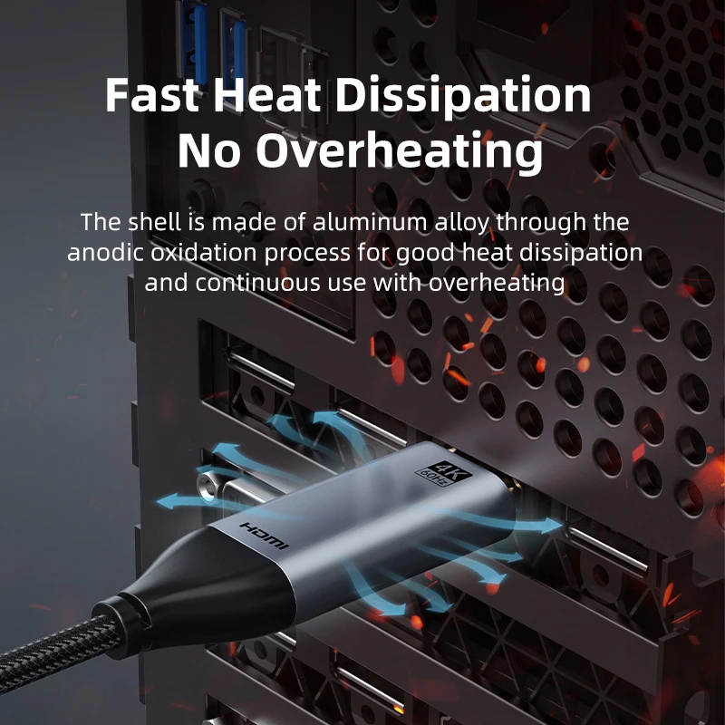 CABLETIME USB C HDMI-compatible Cable 4K 60Hz Type C to HDMI Thunderbolt 3 for Samsung Huawei Book pro C029