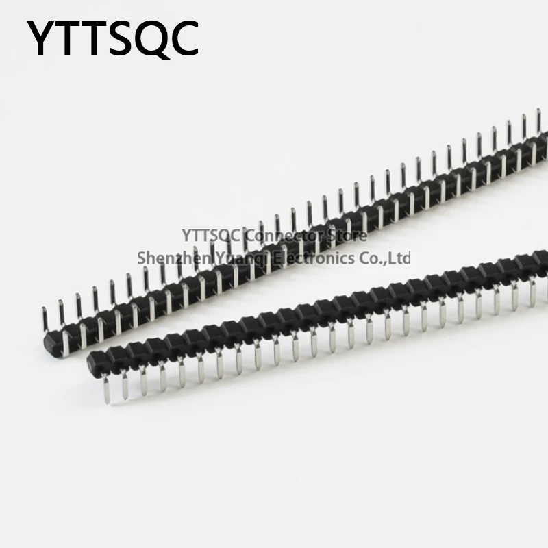 10pcs 2.54mm/2.0mm U Shape 1x40P Single Row Right Angle RA DIP Connector Button Entry Gold Breakable PCB Jumper Male Pin Header