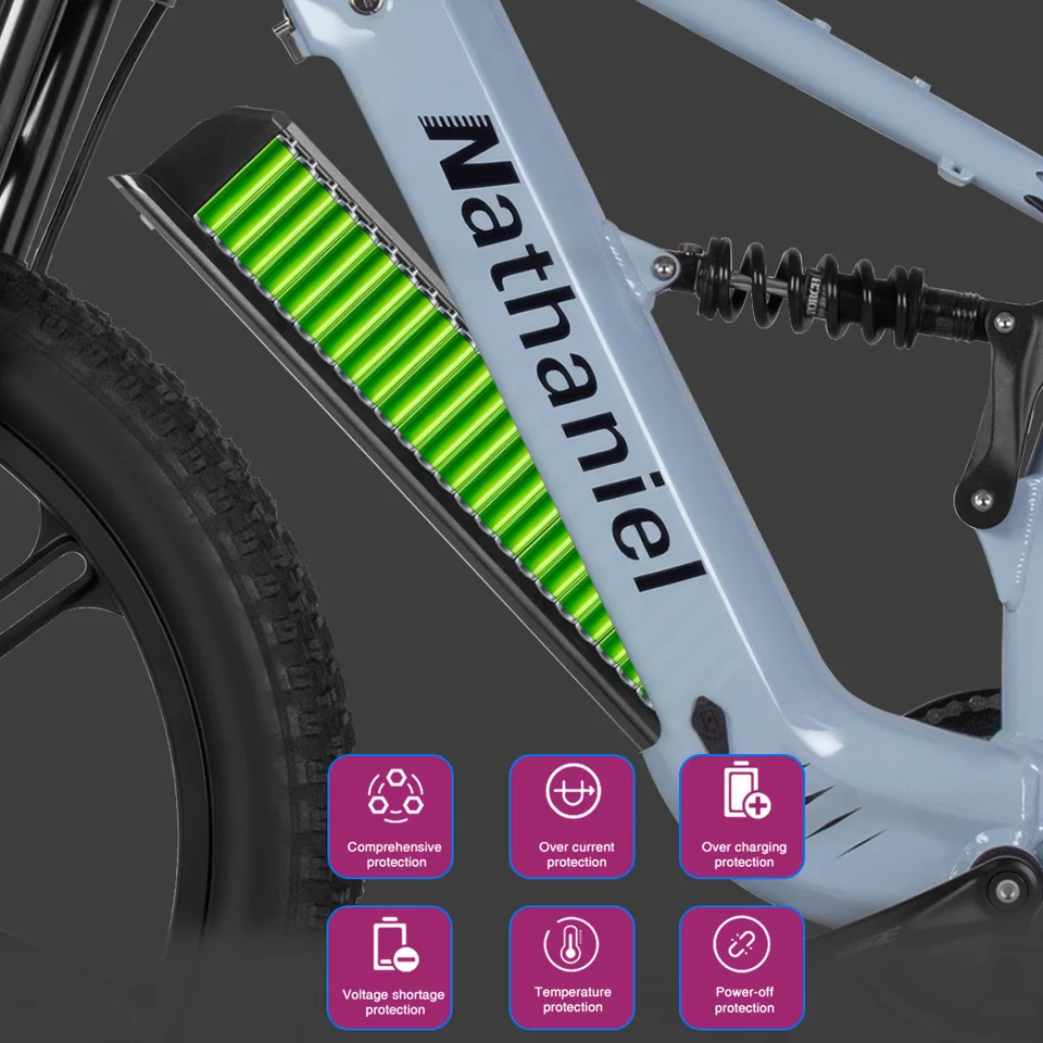 Nathaniel 2000W E-Bike SYR09 Dual Drive 26x4.0 Fat Tire 48V20AH Battery E-Mountain Bike Outdoor Sports All-Terrain Electric Bike image 7