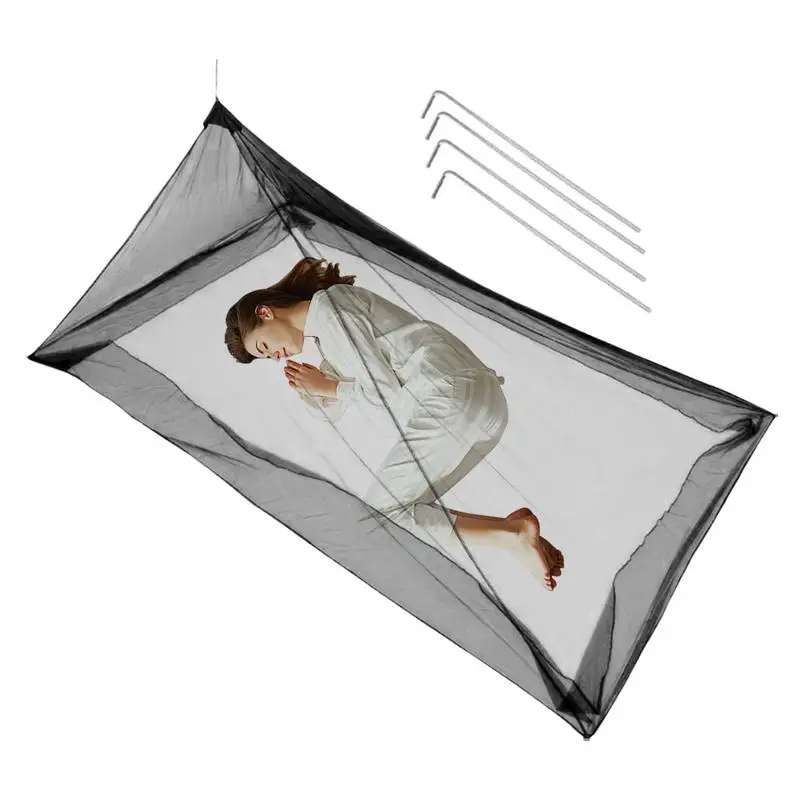 Outdoor Camping Mesh Net Portable Folding Mosquito Net Tent With Bottom For Single Bed Summer Travel Household Mosquito Net