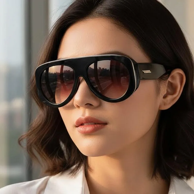 

2026 New Oversized Pilot Sunglasses High Quality Women's Fashion Sexy Retro Luxury Personality Influencer Sunglasses Grunge Y2k