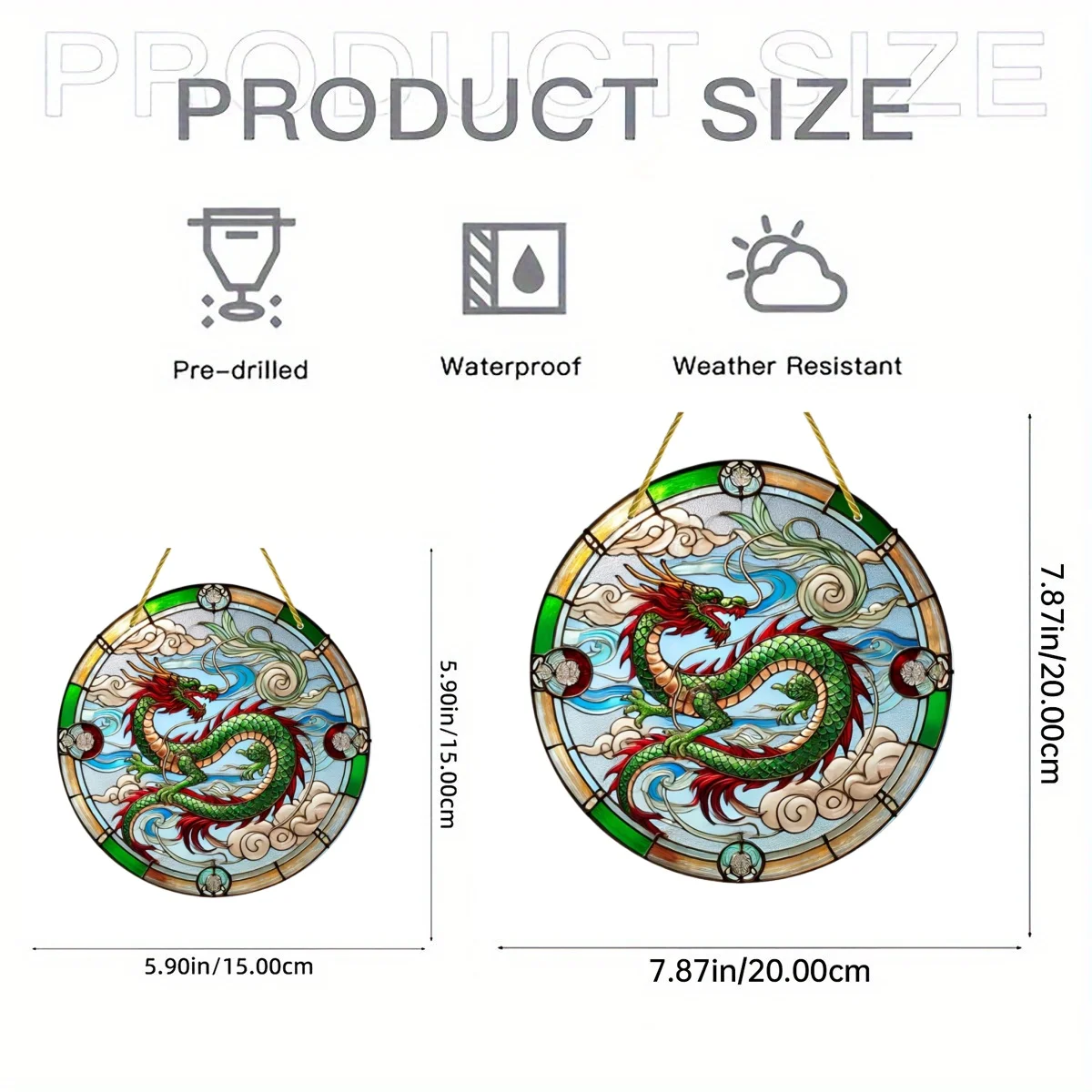 Dragon Acrylic Window Treatments, Fantasy Dragon Lovers Suncatcher, Stained Home Decor, Dragon Decor Gift