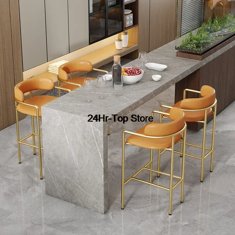 

NEW Nordic Bar Chair Fashion Home Leisure Dining Chairs Modern Design Creative Backrest Gold/black High Feet Library Furniture