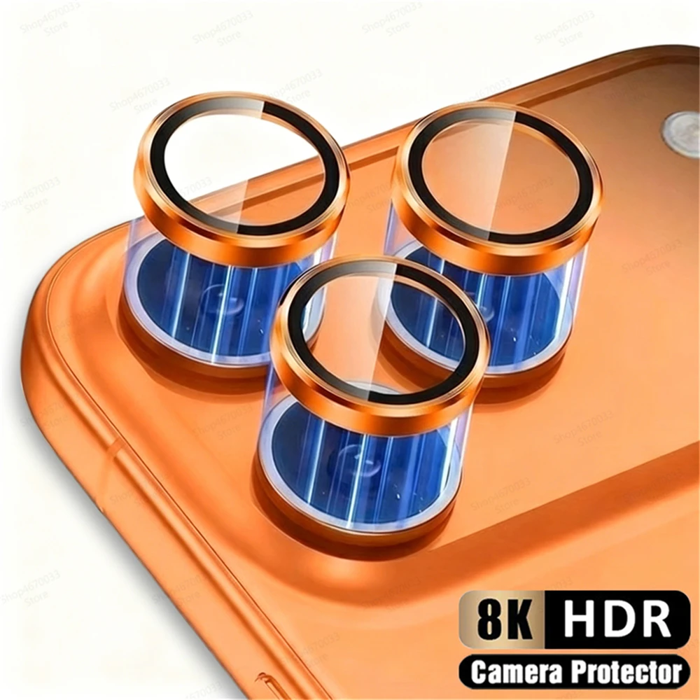 

Защитное стекло для объектива камеры из металла для iPhone 17 16 15 13 14 11 12 Pro Max Plus 17 Air 12 13 Mini, защитная пленка из закаленного стекла