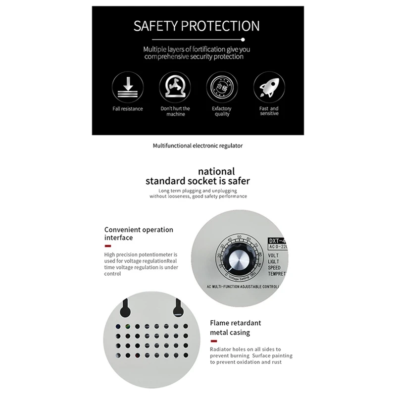 Förderung! Einstellbarer Spannungsregler, 4000 W, SCR, einstellbarer Dimmer, Geschwindigkeitstemperatur, stufenloser Riemen mit variabler Geschwindigkeit