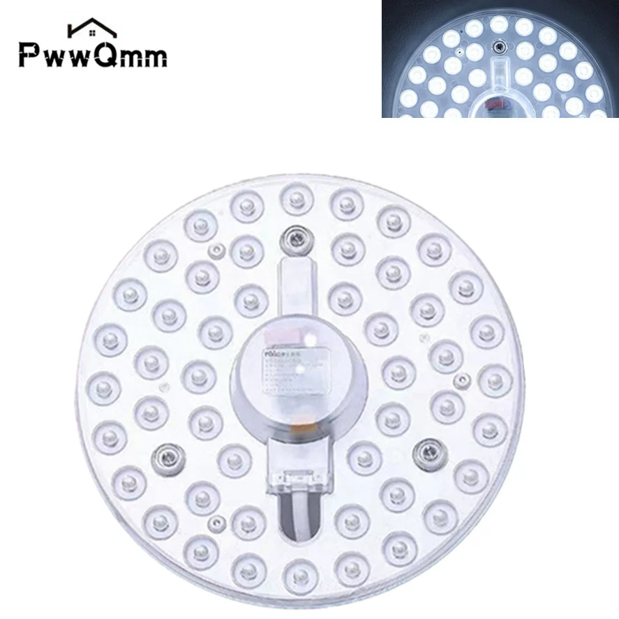 PwwQmm-Anillo de luz LED circular, PANEL circular de luz Tricolor, AC220V-240V de atenuación, 36W, 24W, 18W, 12W, blanco frío