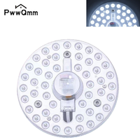 PwwQmm LED Ring PANEL Circle Light Tricolor dimming AC220V-240V 36W 24W 18W 12W Cold white Round Ceiling board the circular lamp