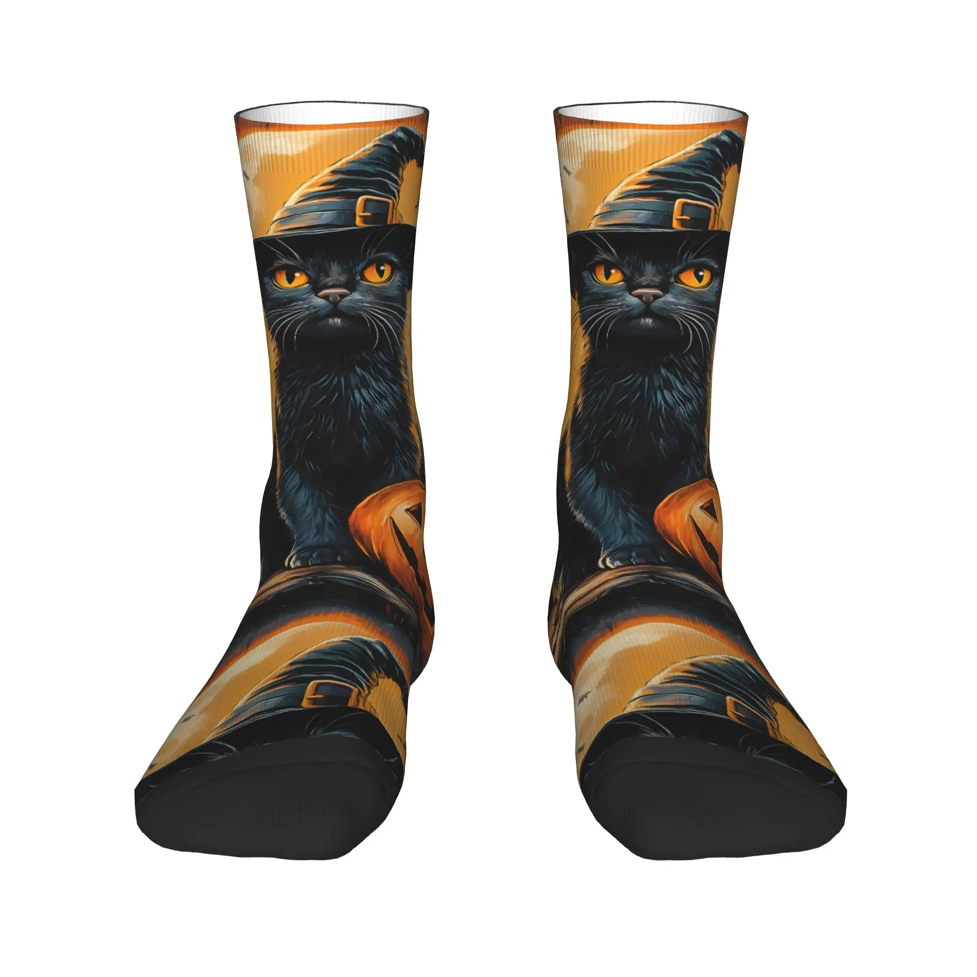 Halloween Pumpkin Autumn Socks  Anti Bacterial Stockings Adults Men Medium Soft Outdoor Socks Winter Elegant Custom Socks