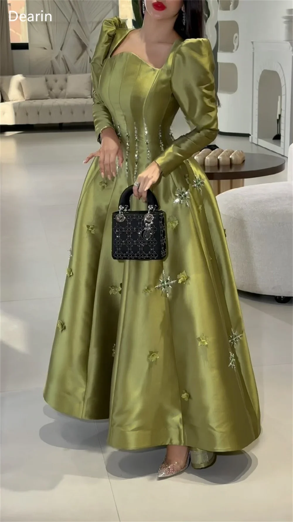 Customized Saudi Arabia Dearin Asymmetrical A-line Floor Length Skirts Draped Applique Bespoke Occasion Dresses Formal Dress Eve