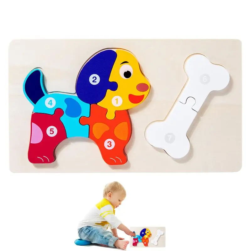 Wooden Jigsaw Puzzles For Kids 3D Wooden Food Chain Cartoon Animal Puzzle Educational Toys Educational And Learning Cartoon