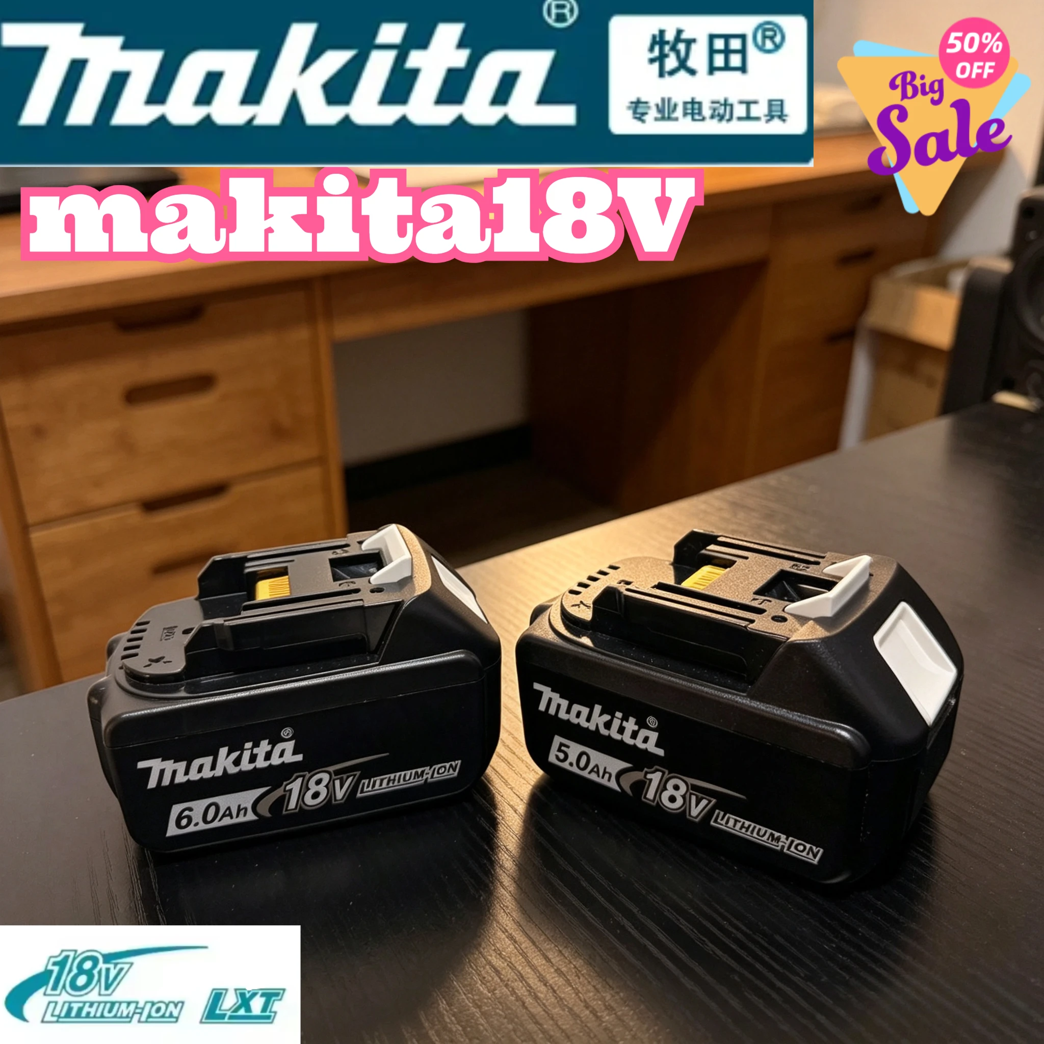 

100% Genuine Makita 6Ah/5Ah/3Ah for Makita 18V Battery BL1840 BL1830B BL1850B BL1850 BL1860 BL1815 Replacement Lithium Battery