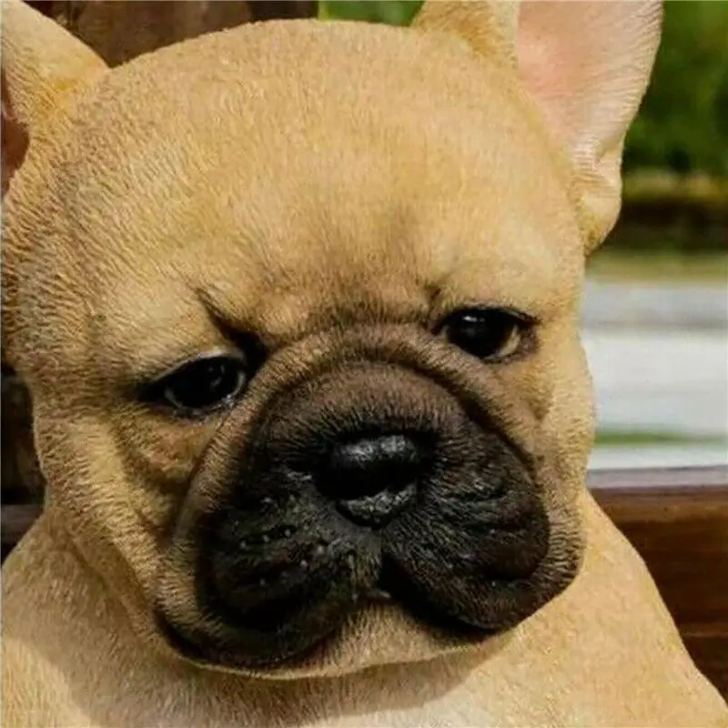 A53Q-2X French Bulldog Sculpture Ornament Dog Statue Figurine Outdoor Garden Decor Gift -Sitting Dog