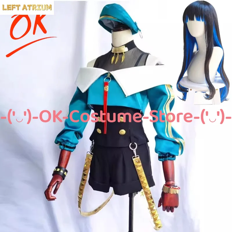 

Fate/Grand Order Tlaloc Rain God Ascension Cosplay Costume with Hat Wig FGO Urban Outfit Halloween Carnival Party Uniform Suit
