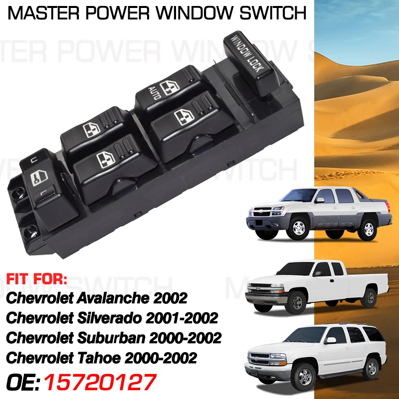 Master Power Window Switch Control Button 15720127 12+8 Pins For Chevrolet Avalanche Silverado Suburban Tahoe 2000 2001 2002