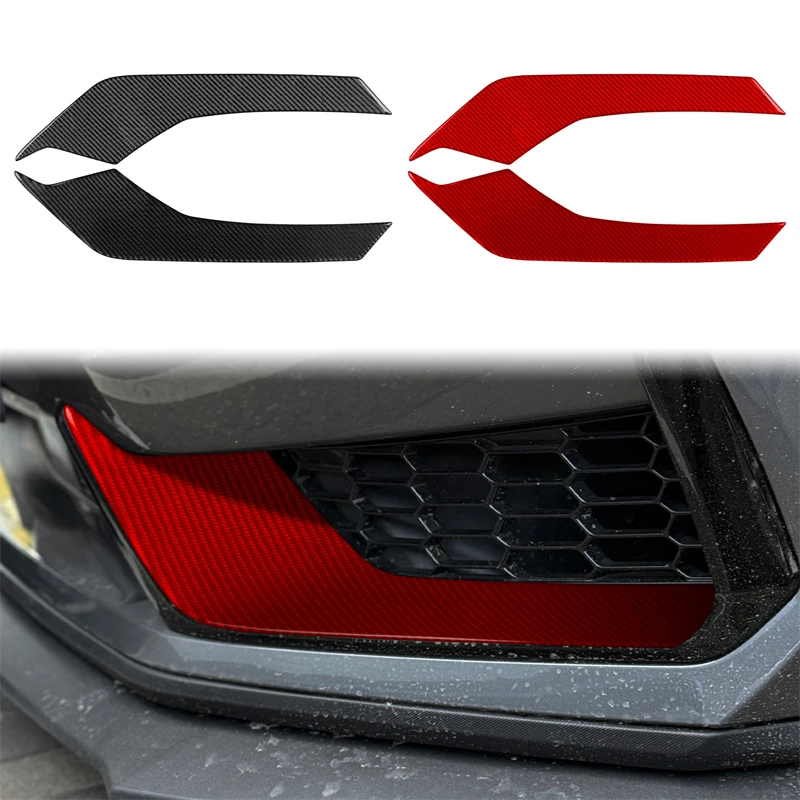 

For Ford Mustang 2024 2025 Real Soft Carbon Fiber Front Fog Light Foglamp Trim strip Car Accessories Exterior Decorative Sticker