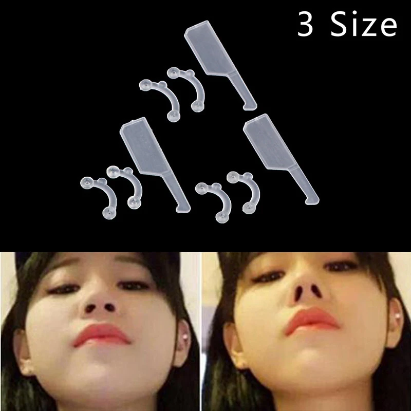 คลิปจมูกงาม3ชิ้นอุปกรณ์นวดแก้คลิปหนีบยกขึ้นรูปจมูกกรรไกรตัดผมสะพานยืดไม่เจ็บ3ขนาด