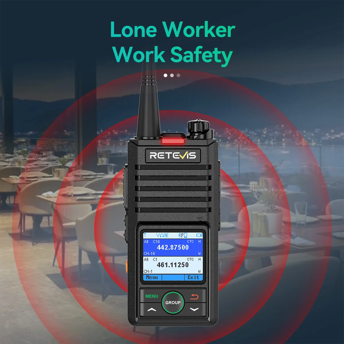 Retevis RB658 RB58 UHF Walkie-Talkies Bluetooth APP Programmierung KI-Rauschunterdrückung Walkie-Talkie Unterstützt iOS/Android für Hotels – Detail 10