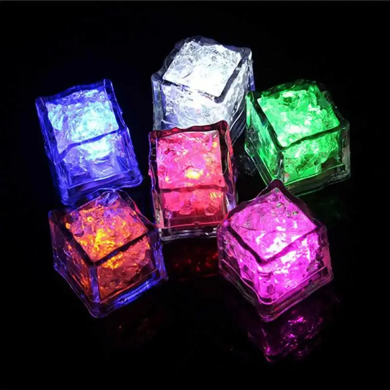 1~10PCS Colorful Flash LED Ice Cubes Touch Sensitive Lights Festival Wedding Party Xmas Decor LED Night Glowing Light Drinking