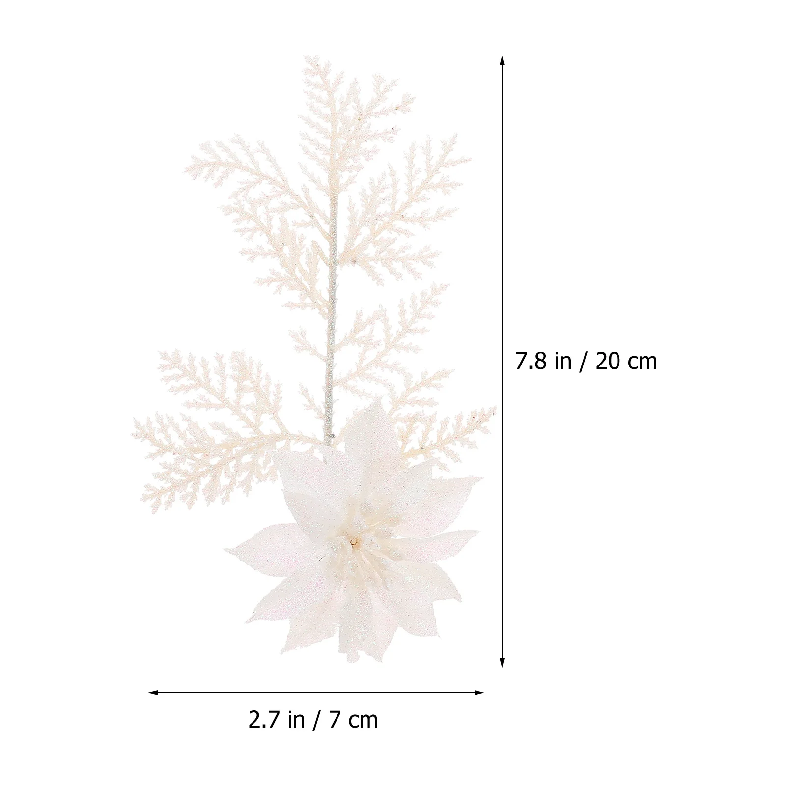 

6Pcs Glitter Fake Flower Christmas Artificial Pine Branches with Clip for Tree Shelf Stair Handrail Decor Table Setting Xmas