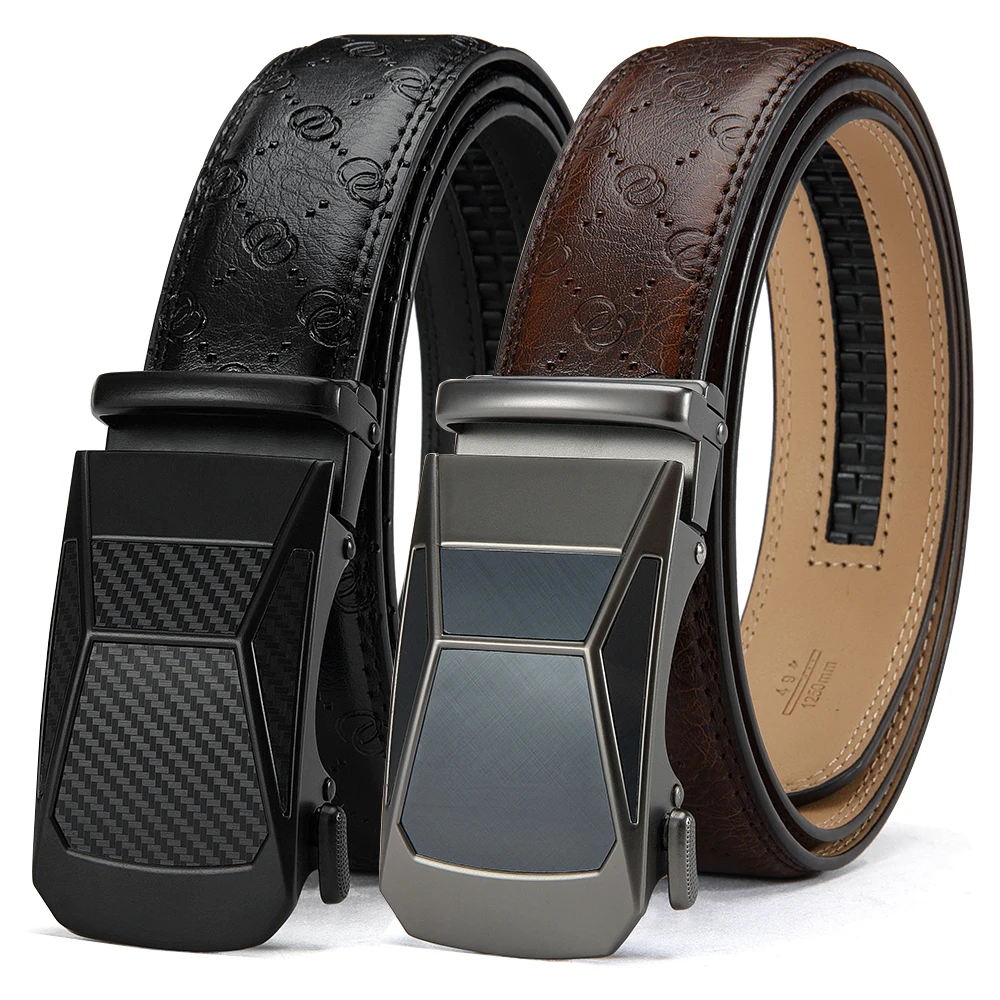 

Men Belts Casual Automatic Buckle Famous Brand Designer Genuine Male Belt High Quality Luxury Leather Large Size Belts for Man