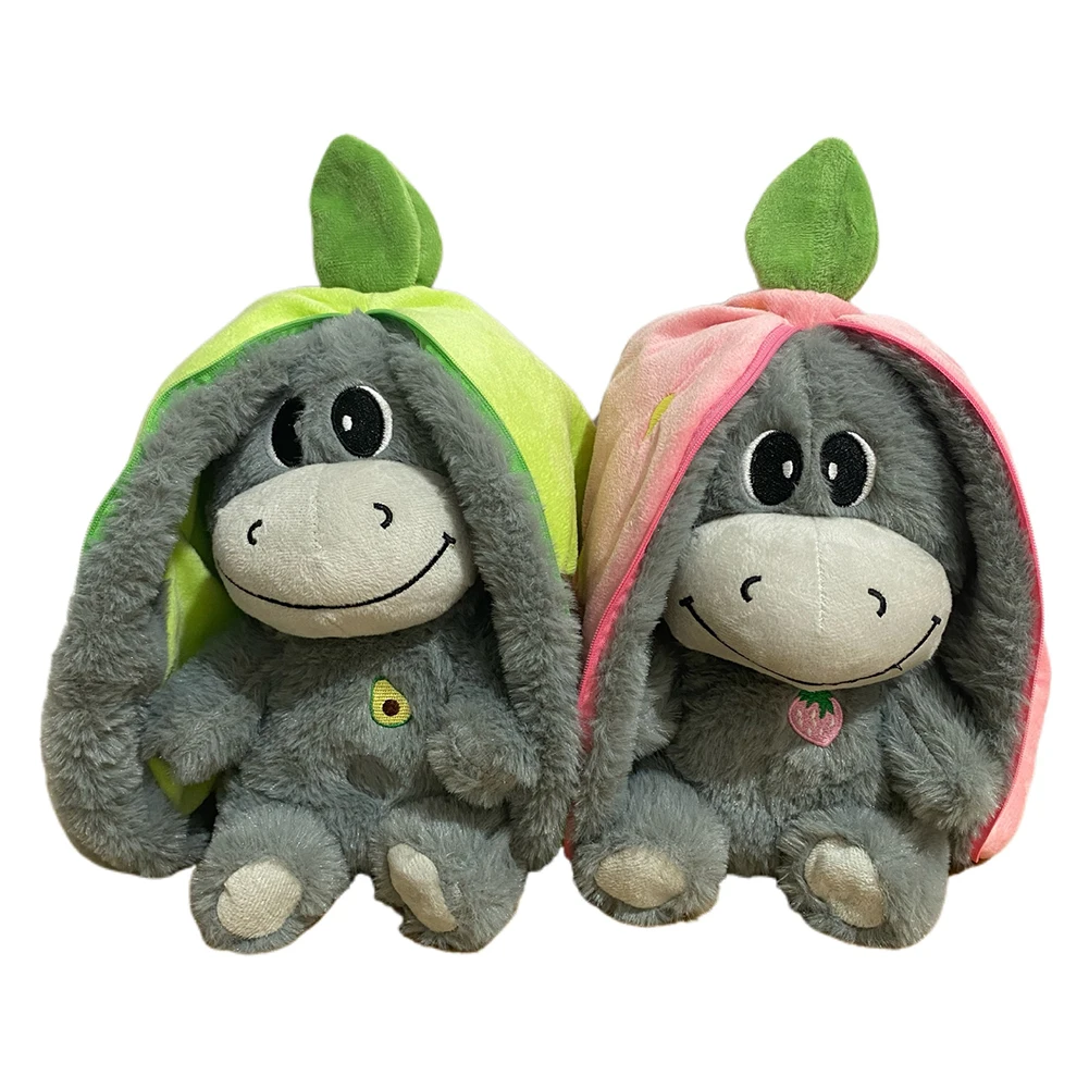 Mainan Mewah Keledai Pernapasan Boneka Binatang Pernapasan Keledai Stroberi Pendamping Tidur Tahan Aus untuk Hadiah Ulang Tahun Anak-anak
