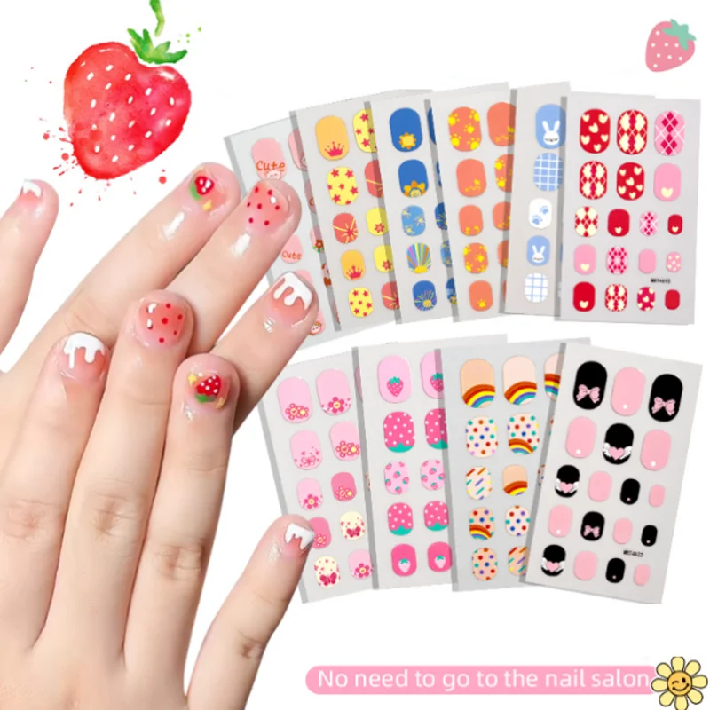 

10PCS Children's Nail Stickers Girls Cute Cartoon Nail Wraps Decals DIY Kids Beauty Nail Decorations Nail Art Accessories