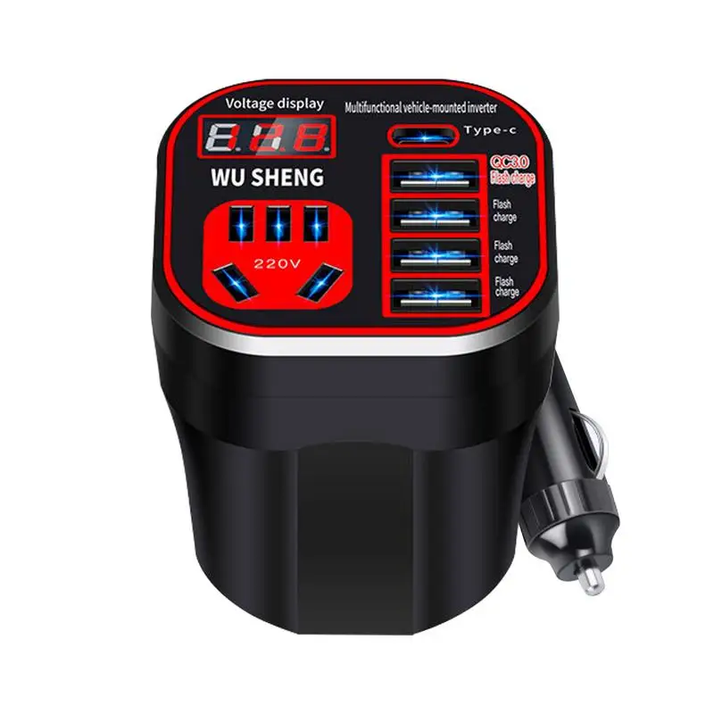 

Car Inverter Car Mounted Cup Type Inverter Converter Auto Electronics Accessories Automotive Replacement Parts Plug Adapter