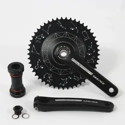 SKEACE-Powerpoint Hollowtech Crankset, Fixie Crank, Single Speed, Fixed Gear Bike, Track Bicycle Chainwheel, 49T, 165mm, 144BCD