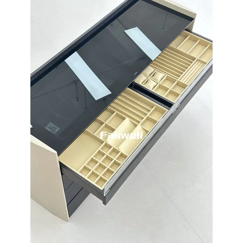Italian Minimalist Solid Pine Telescopic Folding Dresser Multi Drawer Locker Bedroom Makeup Storage Cabinet Modern Design