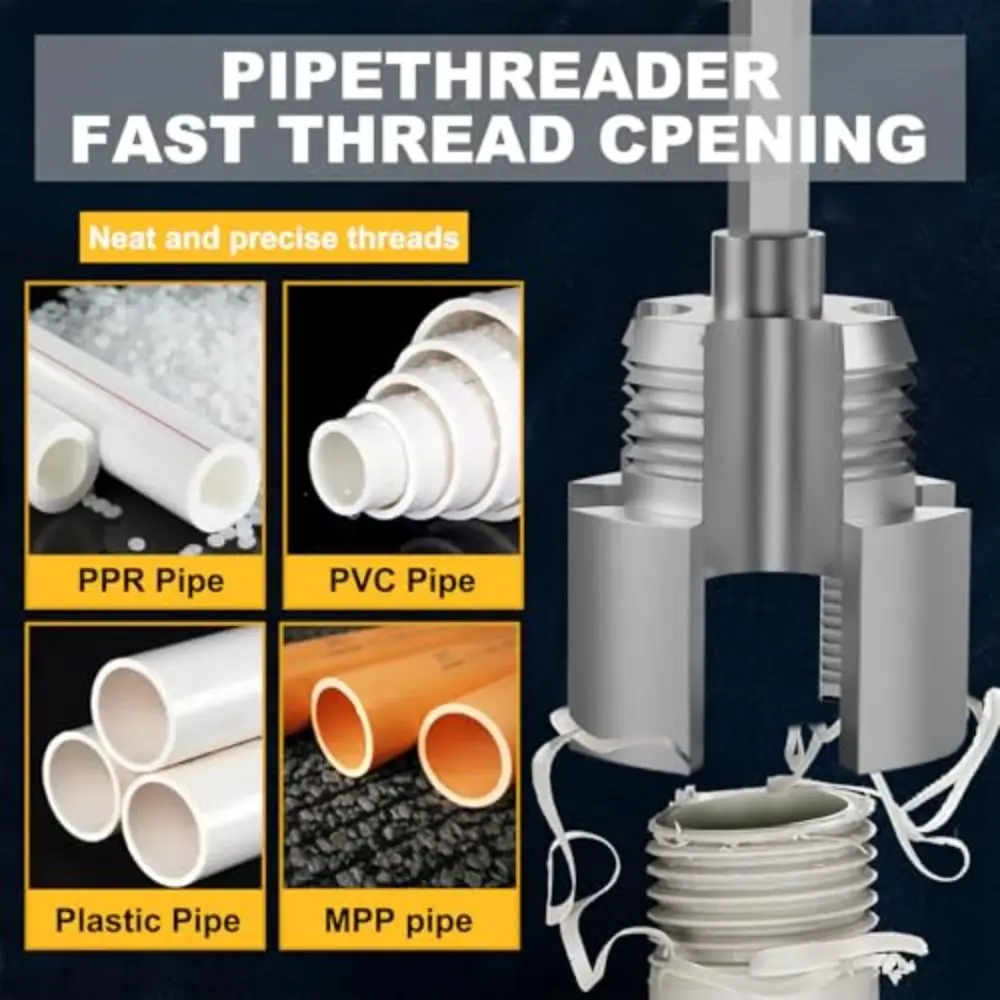 

1 Inch Pipe Threader Internal External Easy-Operate PVC PPR Threading Tap Multi-Use Repair Pipe Tapping Tool Plumbing Work