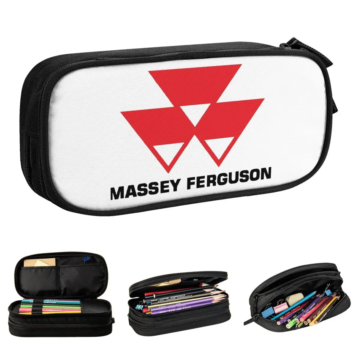 Massey Ferguson Logo Pencil Cases Pencilcases Pen Holder for Student Big Capacity Bags School Supplies Zipper Stationery