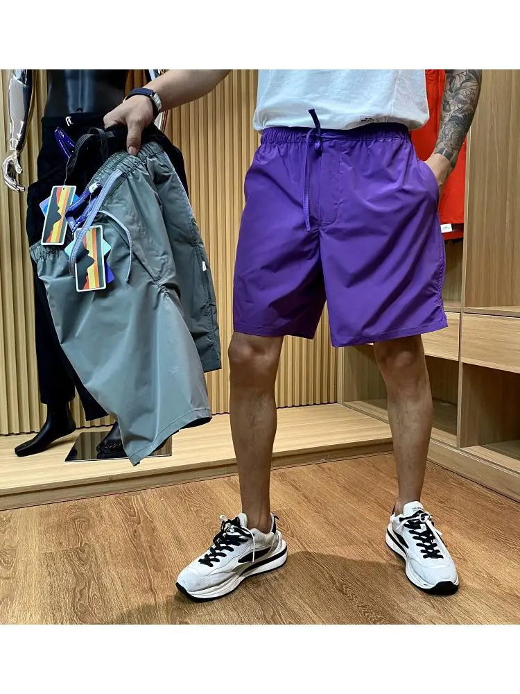 

Уличные мужские легкие брюки Qui Dry свободного покроя повседневные брюки пять четвертей летние спортивные прямые брюки молодежная мода