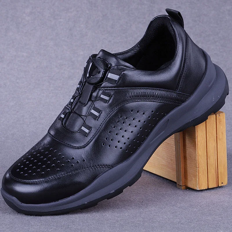 2024 New Summer Golf Shoes for Unisex Black Leather Golf Training Man Breathable Hole Sport Shoes Men Quick Lacing Gym Sneakers