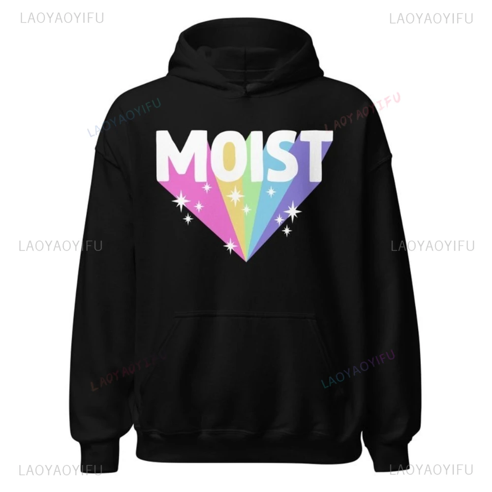 เสื้อฮู้ดดี้พิมพ์ลายสายรุ้งเรียบง่าย สไตล์มินิมอล สำหรับผู้หญิงและผู้ชาย แฟชั่นฤดูใบไม้ร่วงและฤดูหนาว แขนยาว ไหล่ตก อุ่นสบาย