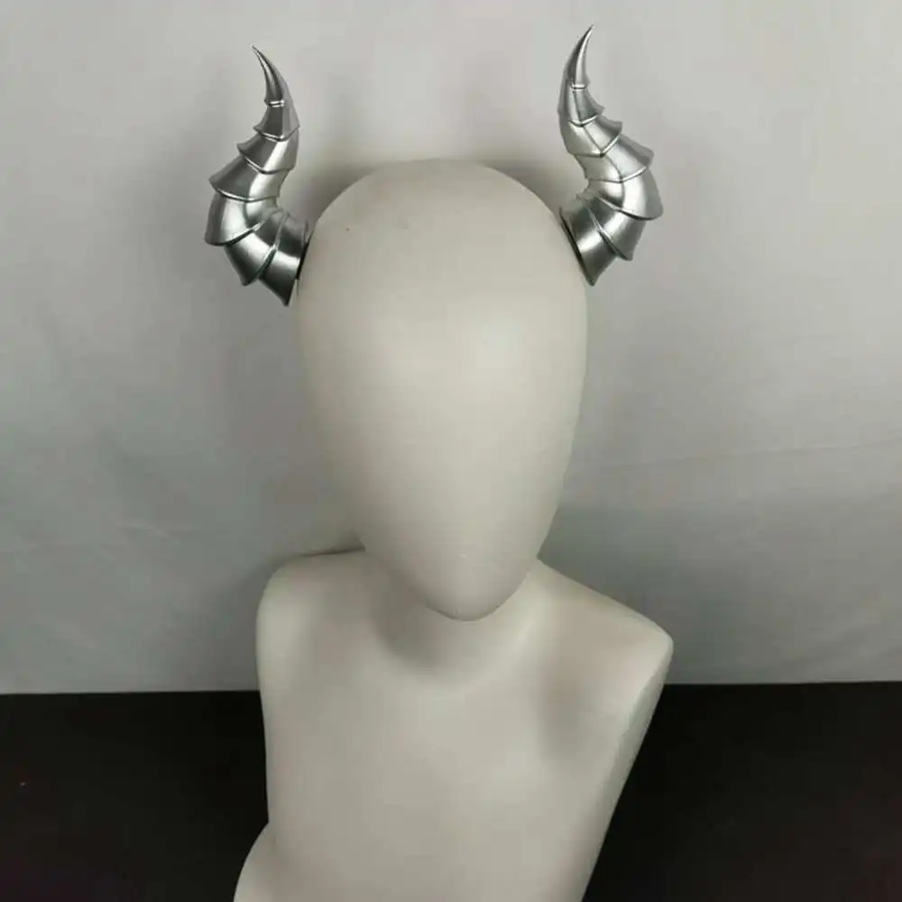13cm Hairpin Clip Cyberpunk Silver Devil Horn Hairpin Set for Lolita-Style Headwear Halloween Cosplay Hair Clip Accessories