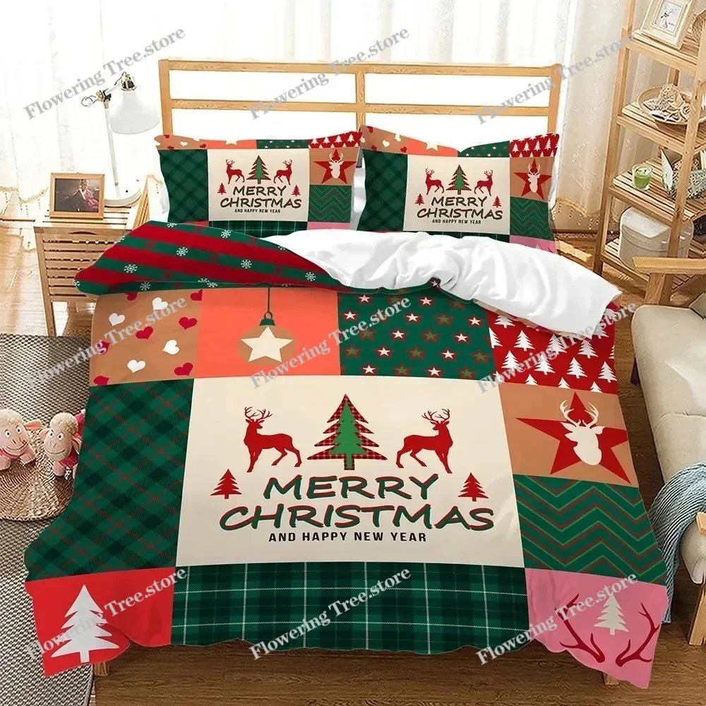 

Christmas Bedding Set Linens Duvet Cover Kids Quilt Covers Cartoon Comforter Cover Pillow Case Full Size Decor Bedroom Textile