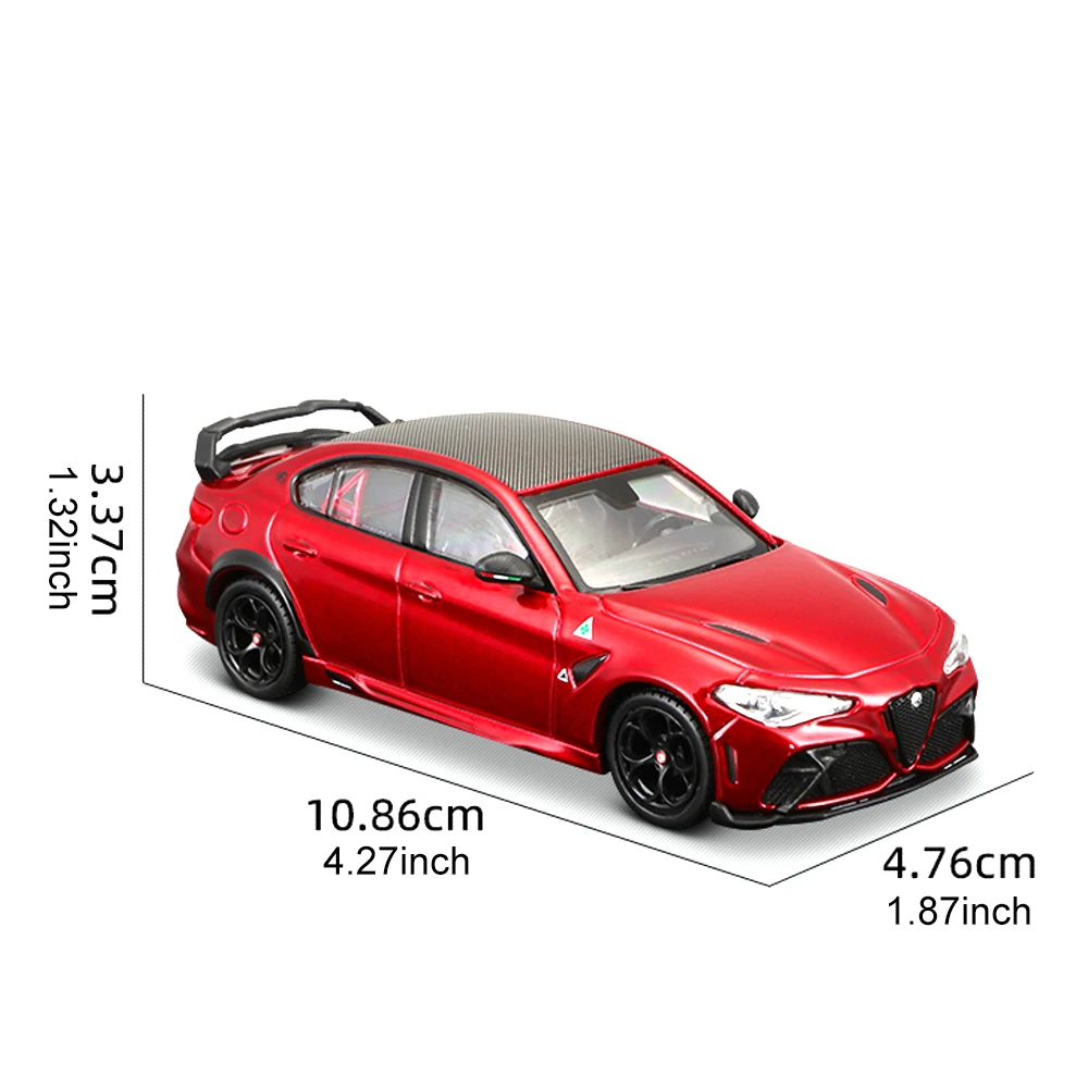 Bburago 1:43 Alfa Romeo Giulia GTAm Sport Cars Model Alloy Luxury Diecast Cars Model Display Box Collection Gift For Adults