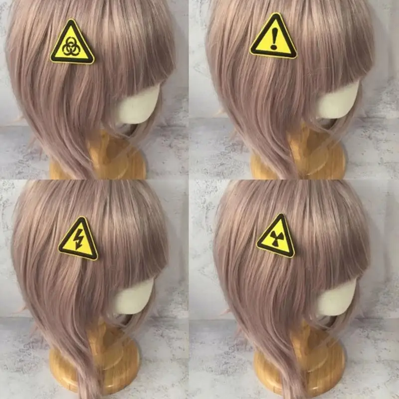 

31BF Creative Design Hair Accessory with Warning Sign Contemporary Hair Clip Unique Hairpiece for Fashionable Safety Reminder