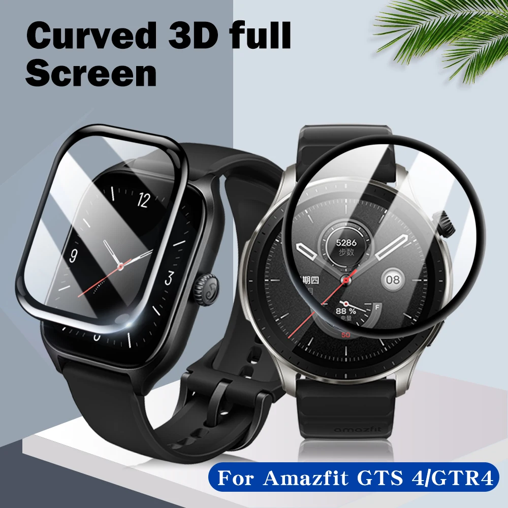 3D Soft Film Full Cover for Amazfit GTR4/GTS 4 Screen Protector Anti-scratch Curverd HD Protective Film for Amazfit GTR4/GTS 4