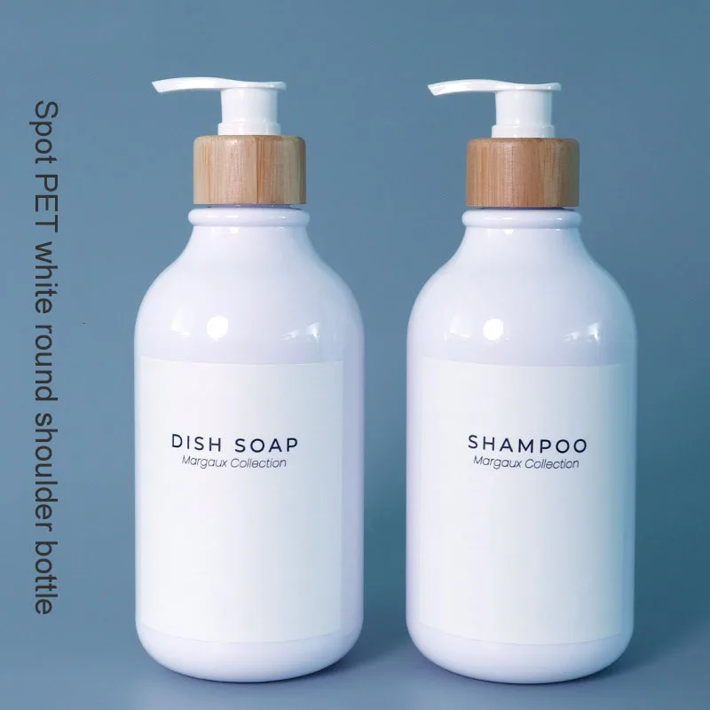 500ml White Bathroom Soap Dispenser Bottle Press Refillable Shampoo Gel Pump Bottle for Bathroom&Kitchen Empty Bottle