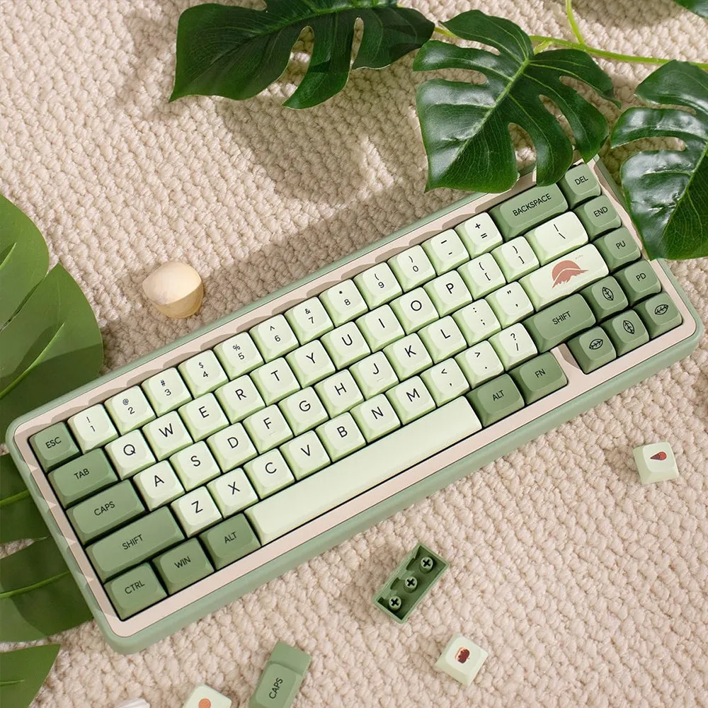 124-Key Matcha PBT Sublimation Keycap XDA Height English Thai Japanese Korean French