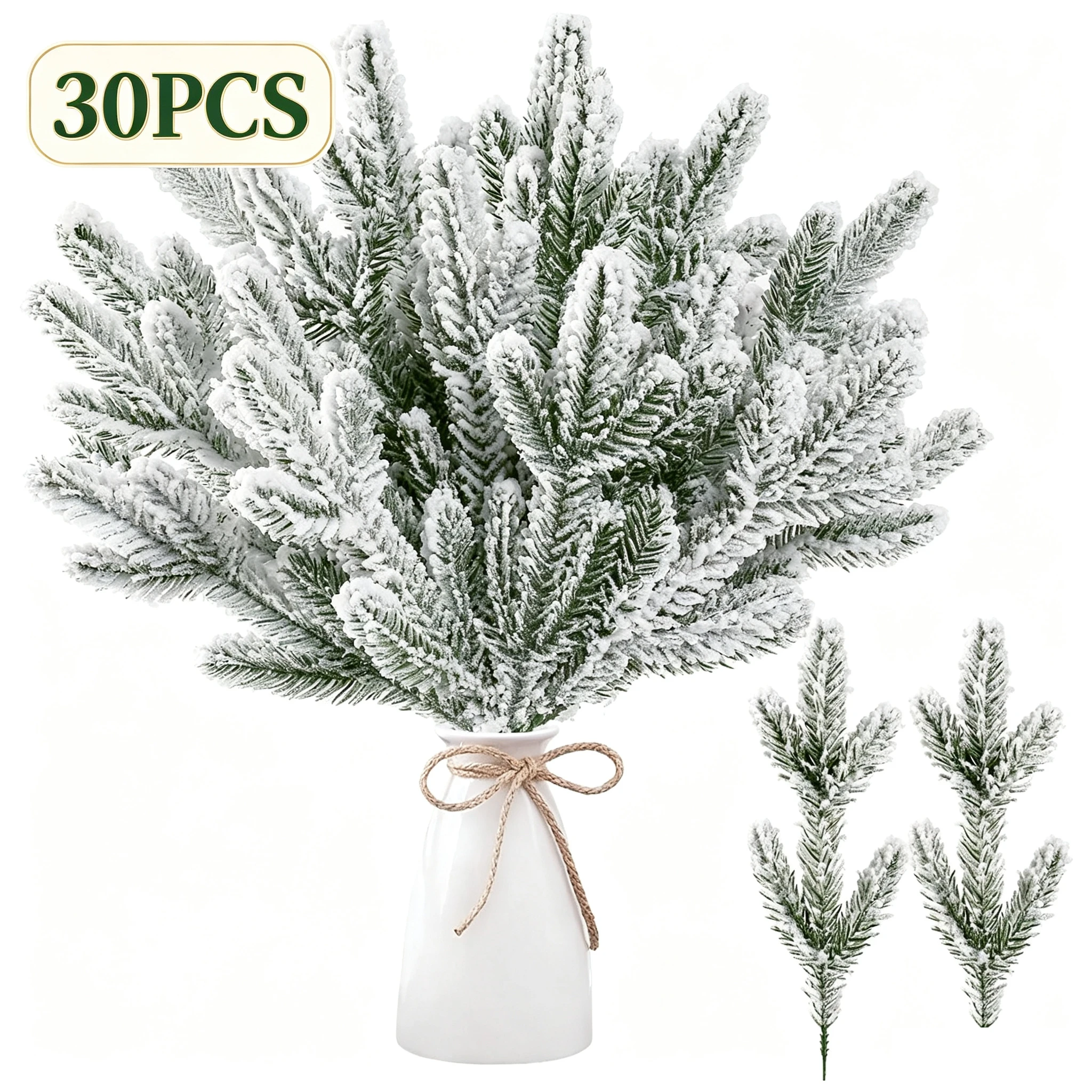 10/30Pcs Artificial Plants Pine Christmas Tree Filler Home Table Decoration Outdoor Garden Accessories Vases Props DIY Gifts Box