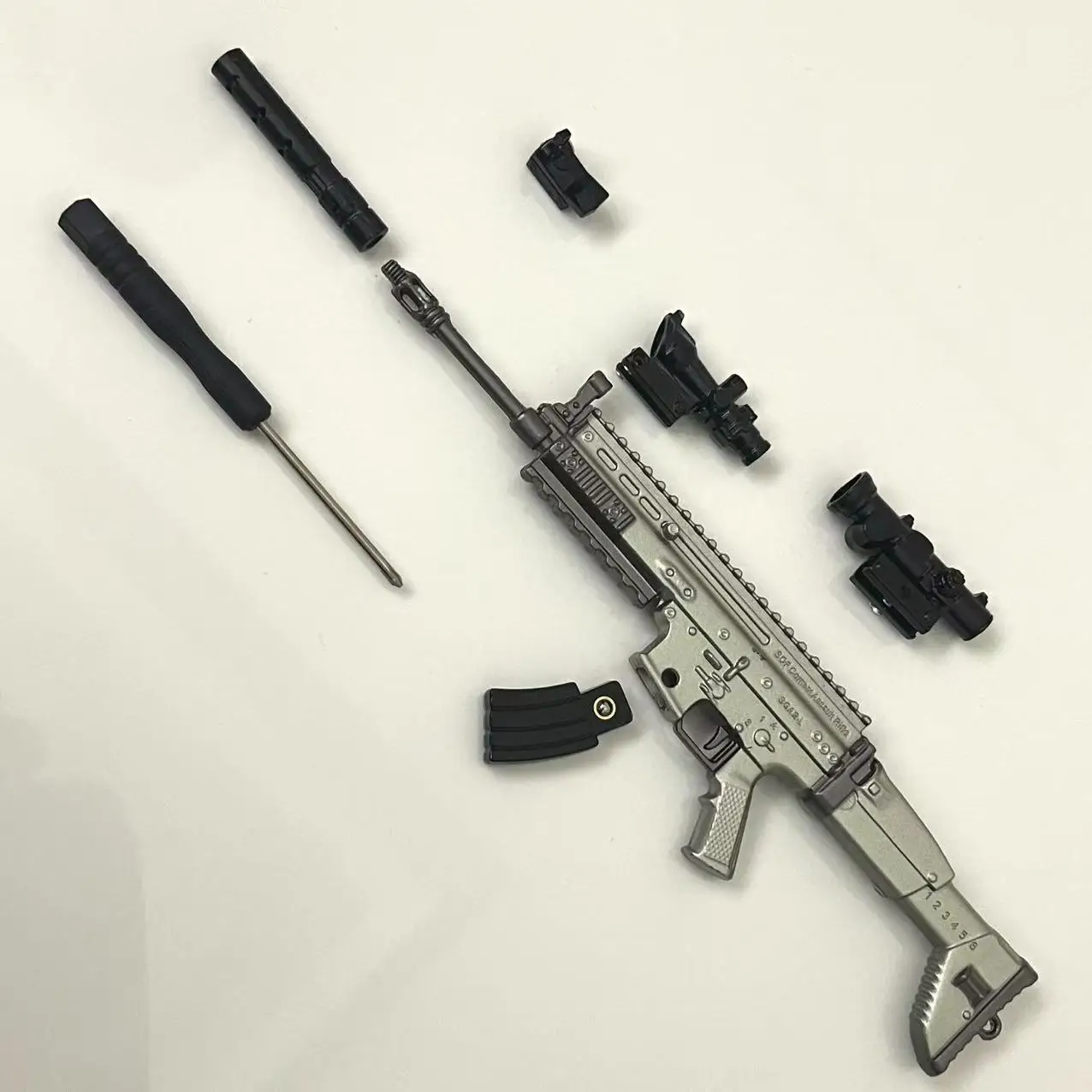 Alloy mini 20cm qbz95 rifle model SCAR rifle model toy gun toy home decoration crafts CS adult tactical collection boy gift