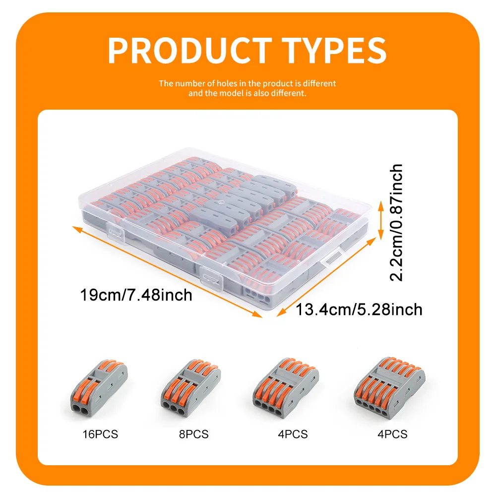 DIY GO 32-teiliges Kabelverbinder-Set Schnelle Push-in Universal-Kompaktverbinder für 2/3/4/5-Wege Elektrische Schnellverbindungsklemmen – Detail 7