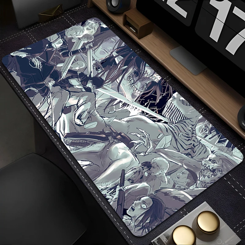 لوحة ماوس أنينية ملحقات الألعاب لوحة مفاتيح مكتبية كبيرة حصيرة مكتبية مطاطية على لوحة ممتدة من المطاط على Titan Eren Yeager