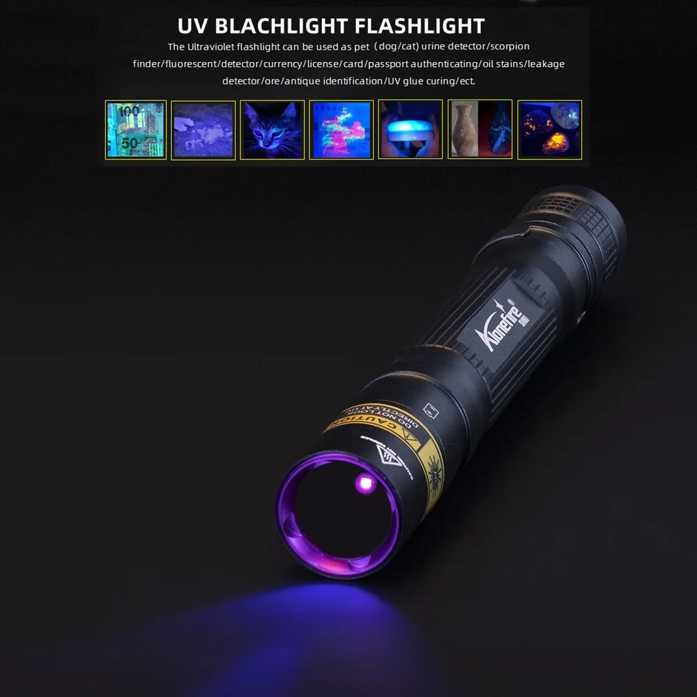 SV80 Pen UV flashlight 365nm led Mini Blacklight Invisible Torch Leakage Money Cat tinea Pet Urine Marker Ore Check AA battery