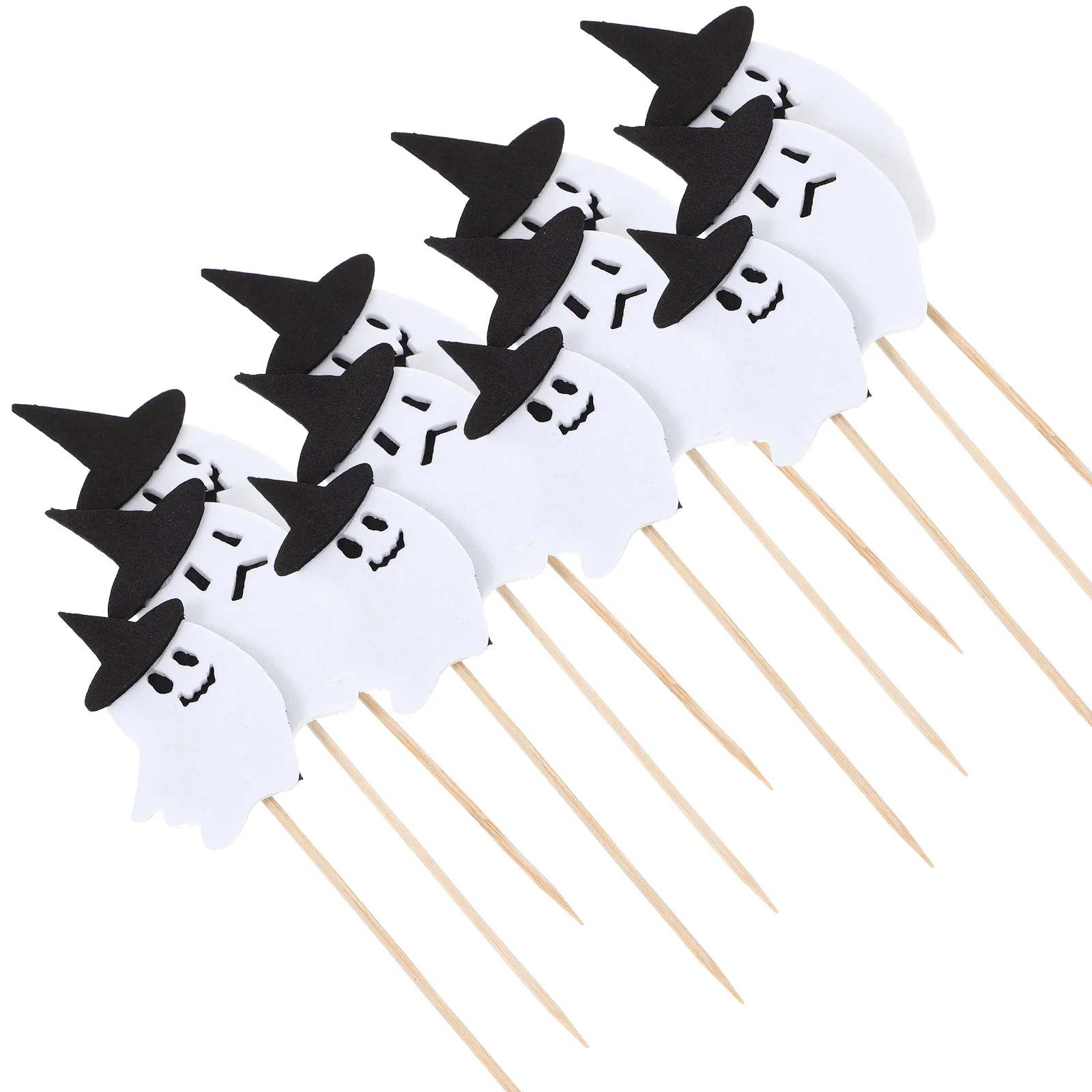 

30pcs Cake Picks White Ghost Design Cupcake Toppers Baking Decorations Party Supplies Halloween Cake Inserts