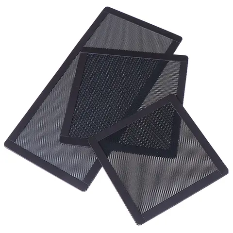 PC Case Cooling Fan Black PVC Computer Guard Cover Horn Net  Dust Filter Mesh 12x12CM 14x14CM 12x24CM Computer Accessories