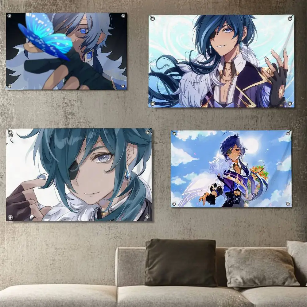 

Game Kaeya Genshin Impact Flags for party living room camping bedroom carnival booth interior decorations