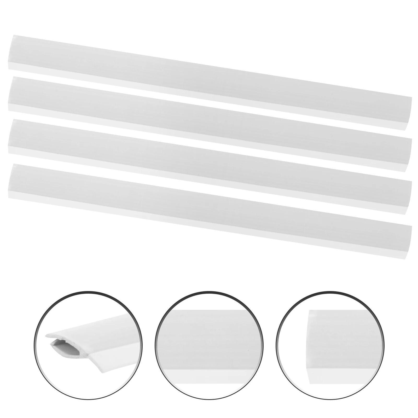 

4pcs Dustpan Replacement Rubber Edge Lip Strips Grey 26cm Soft Garbage Shovel Accessories Dustpan Parts Home Supplies